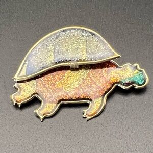Colorful vintage Turtle Brooch